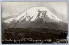 Ecuador Postcard Chimborazo Seen from Tambo Poquios c1910 Antique RPPC Photo picture