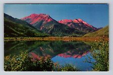 CO- Colorado, Reflection Red Mountain, Antique, Vintage Souvenir Postcard picture