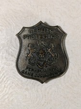 Vintage 1962 Pennsylvania PA Game Commission Deputy Protector Warden Badge picture