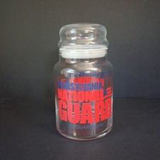 Vintage Pennsylvania National Guard Clear Glass Candy Jar picture