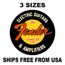 Vintage Replica Fender Guitar Sticker Decal. Electric Guitars and Amps. 3 Sizes picture