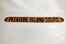Vintage 1930s 1940s Pleasure Island Bridgeport CT Conn Sign Banner Store DIsplay picture