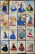 Set of 16 Vintage Embroidered Postcards from Spain, Salamanca, Silk, Embroidery picture