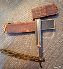 Antique (circa early 1920s) Barber's Straight Razor with Original  Box picture