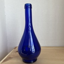 Vintage Acqua Della Madonna Cobalt Blue Glass Bottle - Italy  picture
