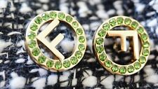 Two  Authentic Fendi buttons 2 pieces     💔gold & crystals 20 mm picture