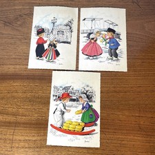 Vintage Dutch Children Postcards Lot of 3 Krüger Art by Frankie Netherlands 60’s picture