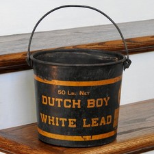 Vintage Antique DUTCH BOY Paint White Lead 50lbs Bucket Pail Can picture