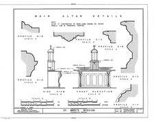 Stevensville MT St. Mary�s Mission 1900s Roman Catholic altar details drawing picture