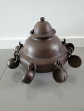 Beautiful Antique Turkey Moorish Clay Water Vessel with Cups picture