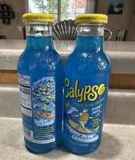 2x LIMITED Playoff Milwaukee Brewers Calypso Ocean Blue Lemonade Glass Bottles picture