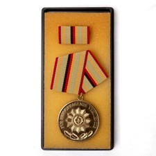 Authentic New East German Interior Ministry Gold Merit Medal w/ Ribbon picture