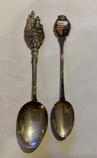 2 Vintage Fritz Reu 800 Silver Enamel Souvenir Spoons Neuschwanstein Lohne Oldbg picture