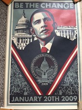 Shepard Fairey “Be The Change” Barack Obama Inauguration Lithograph Poster Art picture