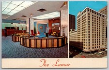 1973 Lamar Hotel Houston Texas Lobby & Exterior Vintage Postcard picture