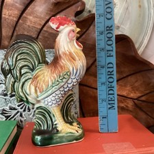 Vintage Ceramic Rooster Chicken Figurine Japan Shabby  Cottage Core  Farmhouse picture