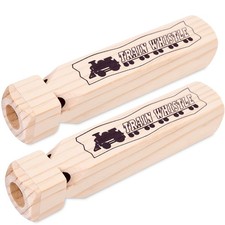 POPLAY 2 PCS Kids Wooden Train Whistles, Noisemakers 4, Tone 7.3