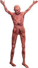Halloween Bloody Dead Body - 4.8Ft Latex Skinned Hanging Corpse Torso Props picture