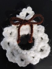  Christmas Tree Ornaments Set of 12 White with Brown Bow picture