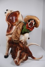 1979 Universal Statuary Large Cowboy Bull Rider/Steer Wrestler #637 picture