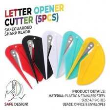 5PCS Letter Opener Cutter Open Office Envelope Knife Safe Guarded Sharp Blade picture