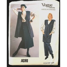 Vogue ADRI Designer Rare 1473 Pattern SLIMMING Lg Tunic Vest Skirt Pant Top 8/UC picture