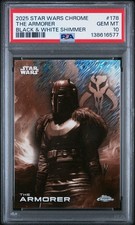 2025 Topps Chrome Star Wars The Armorer Black White Shimmer PSA 10 POP 1 RARE picture