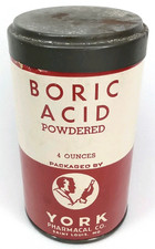 Boric Acid Advertising Container York Pharmacal Co Saint Louis MO Antique 1930s picture