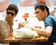 Scarface 1983 Steven Bauer Al Pacino sit having drinks outdoors 24x36 Poster picture
