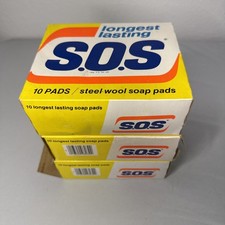 Vintage 1970s SOS Lot Of 29 Steel Wool Soap Pads Open Box NOS Prop picture