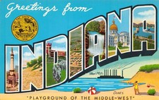 Indiana IN Greetings From Large Letter 9C-K2225 Chrome Postcard picture