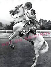 8x10 Vintage Photo High Def Reprint of Woman COWGIRL Chaps Rearing up Horse 🐎  picture
