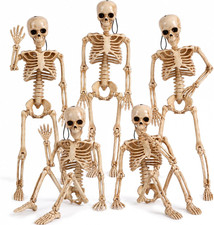 5 Pack 16 Inch Halloween Skeleton Decoration Spooky Prop for Indoor Outdoor picture
