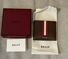 BALLY Bi-FOLD MENS LEATHER LOGO WALLET BROWN | BRAND NEW picture