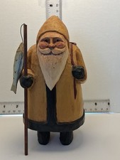 Vintage 1992 Tim Jumper Hand Carved Wood Fisherman Santa 7.5