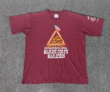 1993 USMC Marine Marathon Shirt Vintage Single Stitch Size Large  picture