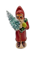 VAILLANCOURT FOLK ART SMALL FATHER CHRISTMAS 9742 RED COAT SANTA #160 DATED 1997 picture