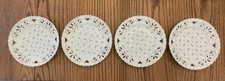 Antique Victoria Carlsbad Austria Porcelain Plates RareSet of 4 Pierced Gold Rim picture
