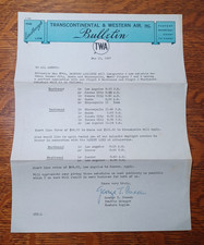 1937 TWA Transcontinental & Western Air Bulletin Hanford Airlines Schedule JRR10 picture