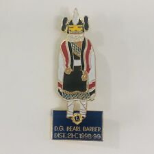 Vintage Pin: Large 2.5”1999 Dg Pearl Barber LIONS Club Traditional Dress picture