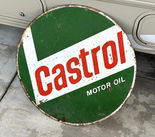 Vintage CASTROL MOTOR OIL 2-Sided Sign LARGE 29 1/2