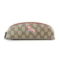 GUCCI Pencil Case GG Supreme 662129 Cat PVC leather made in Italy Authentic picture