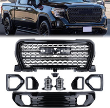 Grille Set 9Pcs Compatible with 2019-2022 GMC Sierra 1500 Denali Front Upper Gri picture