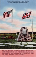 Postcard International Peace Garden North Dakota Manitoba Canada c 1950 picture