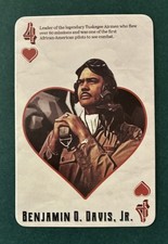 Benjamin O. Davis JR. Leader of Tuskegee Airmen     WWII Collector  Playing Card picture