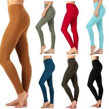 Womens ZENANA Full Ankle Length Leggings Basic Cotton Stretch Pants Yoga S-3X picture