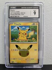 Pikachu 050/128 30th Anniversary Pikachu Rare #28 Holo CGC MINT 9 picture