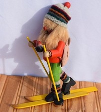 Vintage Steinbach Smoker The Skier with Ski's and Poles - Never Used picture