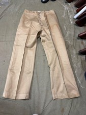 ORIGINAL WWII US ARMY EM OFFICER KHAKI SUMMER FIELD TROUSERS-MEDIUM 34 WAIST picture