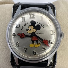 Vintage Helbros Mickey Mouse Watch 17 Jewel Mechanical Walt Disney Prod Runs picture